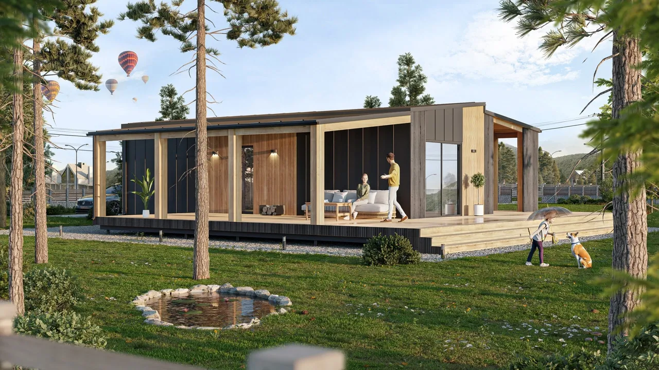 Modulhaus-Modell Edmonton – schlüsselfertiges Rendering